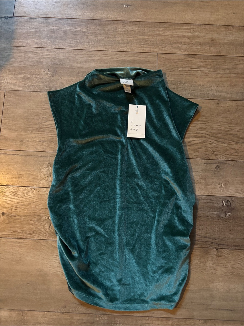 a new day Velvet Mock Neck Sleeveless Top - Green